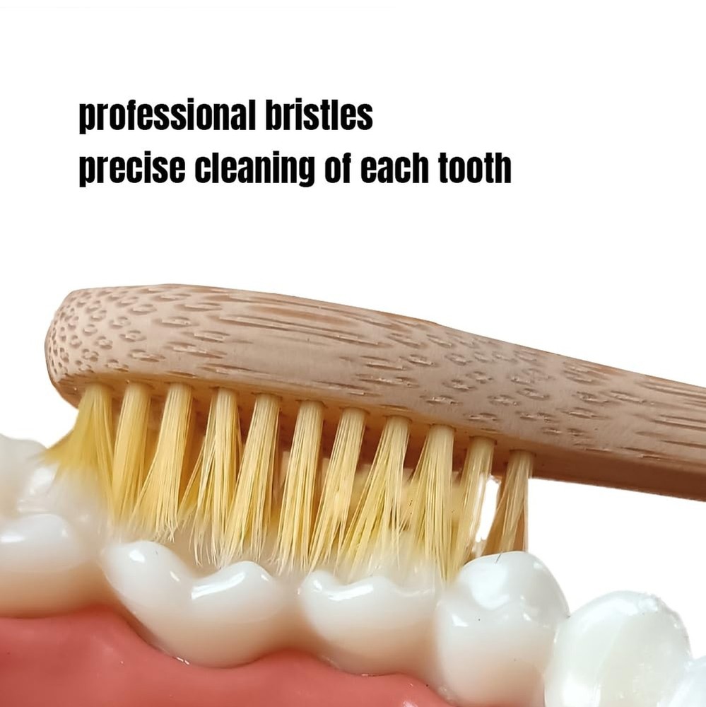 Bamboo Toothbrushes Natural, Biodegradable and Environmentally Friendly, Soft...
