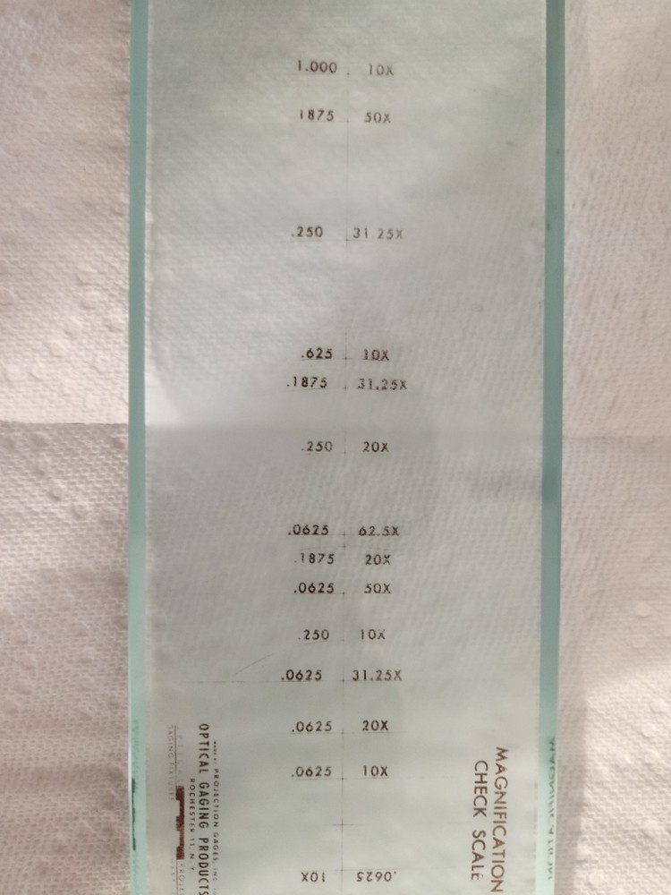 Optical Gaging Products Magnification Check Scale