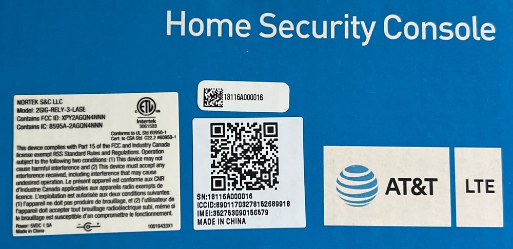 2GIG Rely Home Security Panel Only - 2GIG-RELY-3-LASE