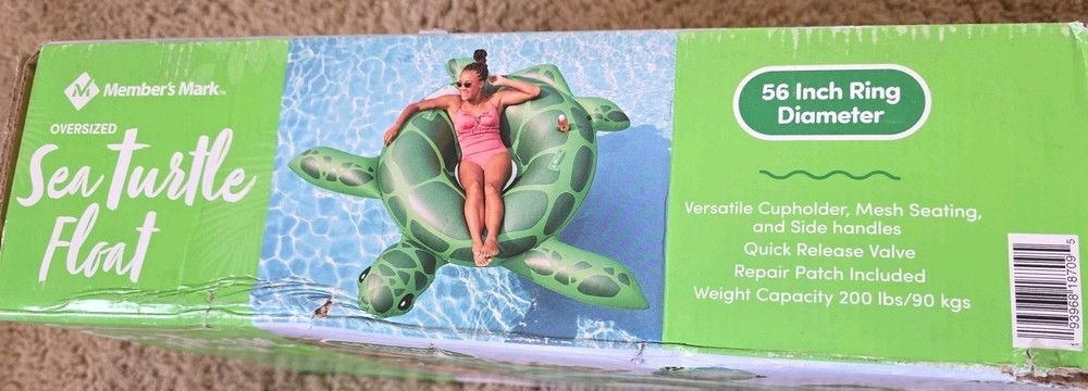 Member’s Mark Oversized Sea Turtle Float Weight Cap. 200lbs 56" Long