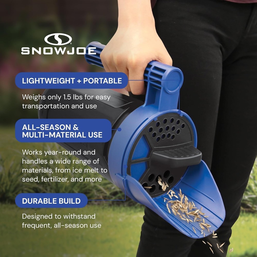 Versatile Handheld Spreader with 5 lb Capacity – Easy Twist Fill & Dial Control
