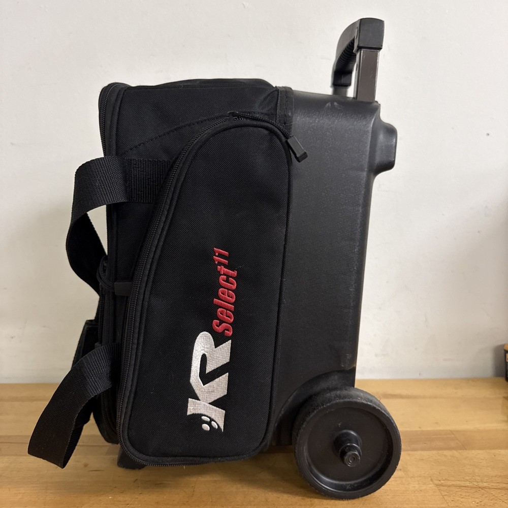 KR Select 11 Single Ball Bowling Bag Black - Wheeled Rolling -Extendable Handle