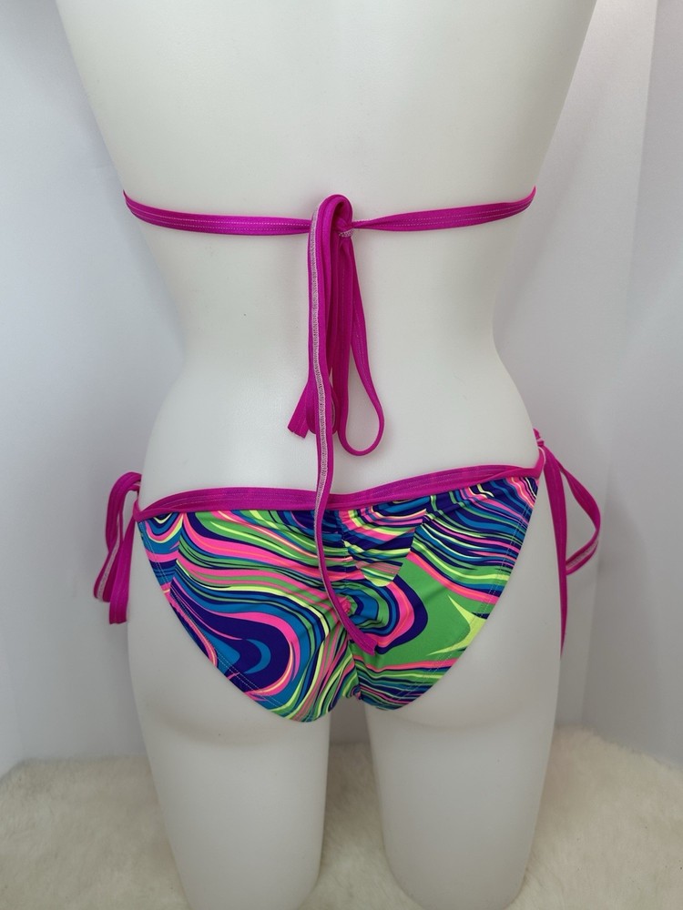 Exotic Dancer Tri Top And Tie Side Scrunch Butt Bikini