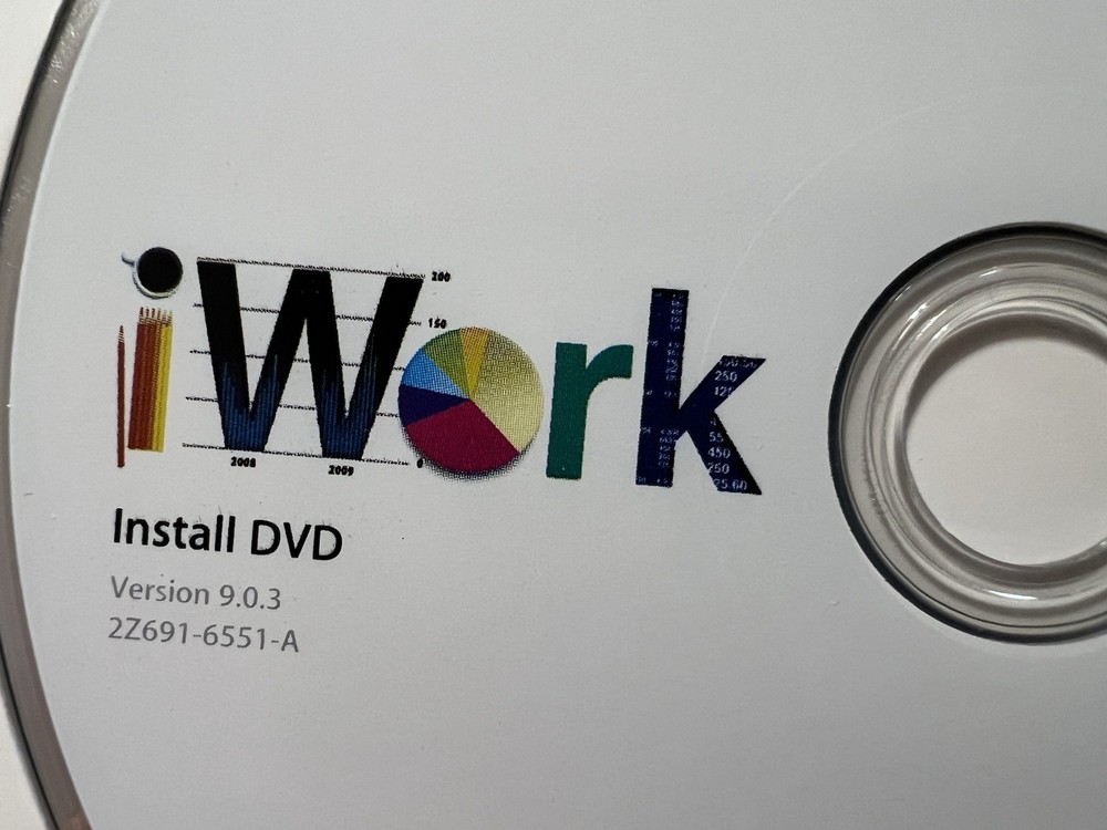 Apple iWork 2009 Install DVD Version 9.0.3 Pages Numbers Keynote Software Mac