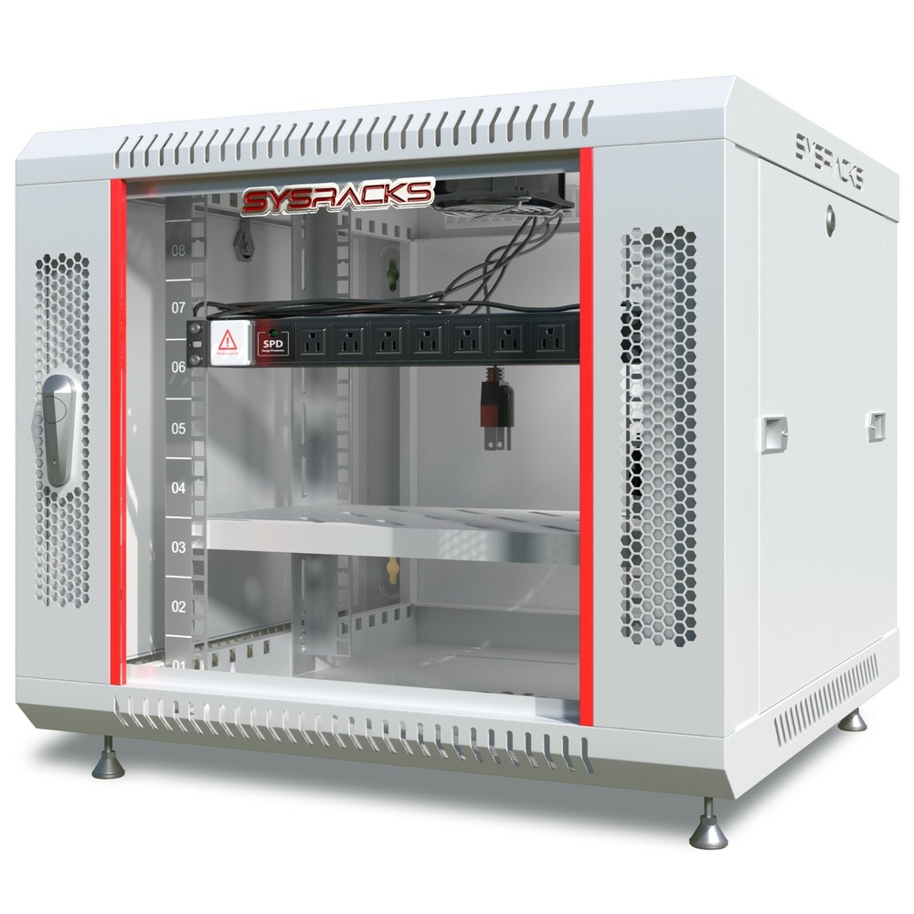 9U Wall Mount Server Rack Data Enclosure Network Cabinet GRAY IT 24" Depth