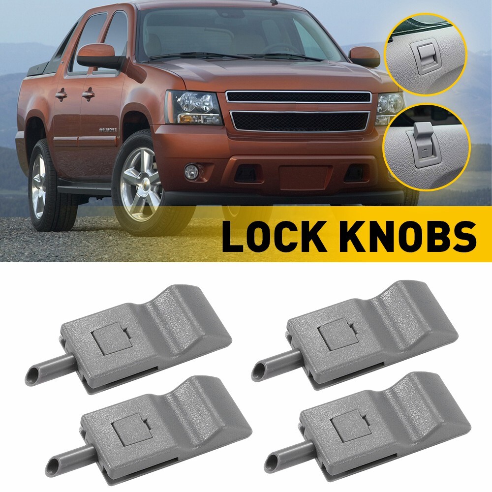 4PCS Door Lock Knobs Front/Rear for 2007-2013 Chevy Silverado GMC Yukon Escalade