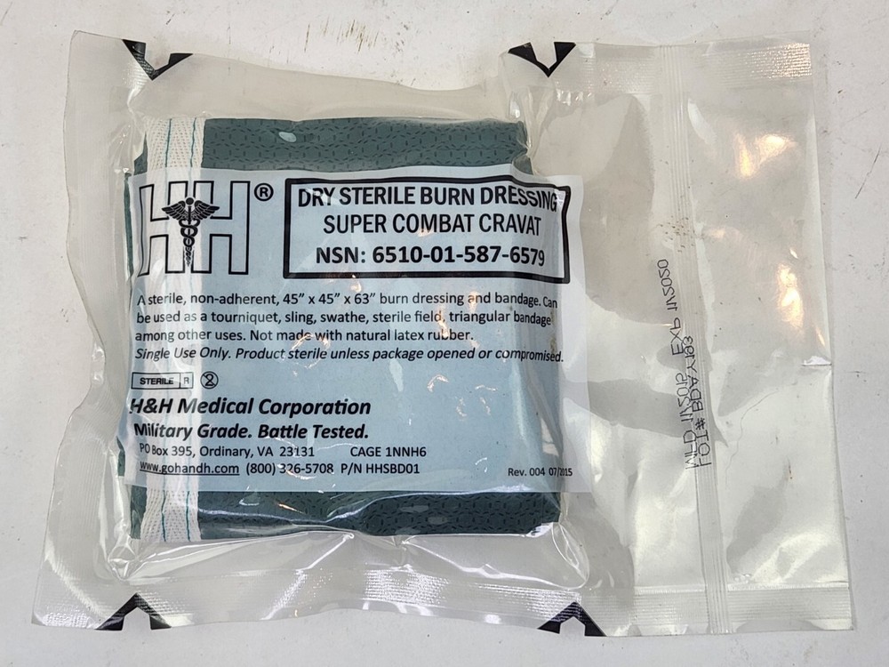 H&H Dry Sterile Burn Dressing, Super Combat Cravat 11/2020