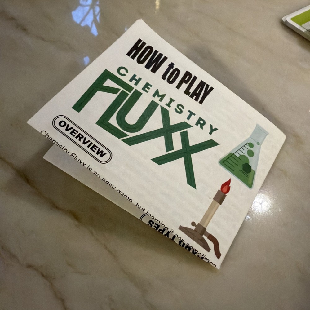 Chemistry Fluxx - 100% complete - open box, unplayed copy