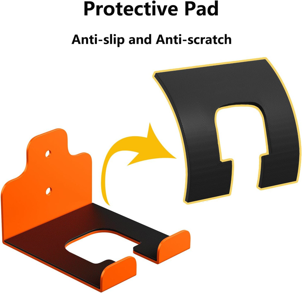 Wall-Mounted Garage Organizer for Garden Tools - 3 Pack (Orange)