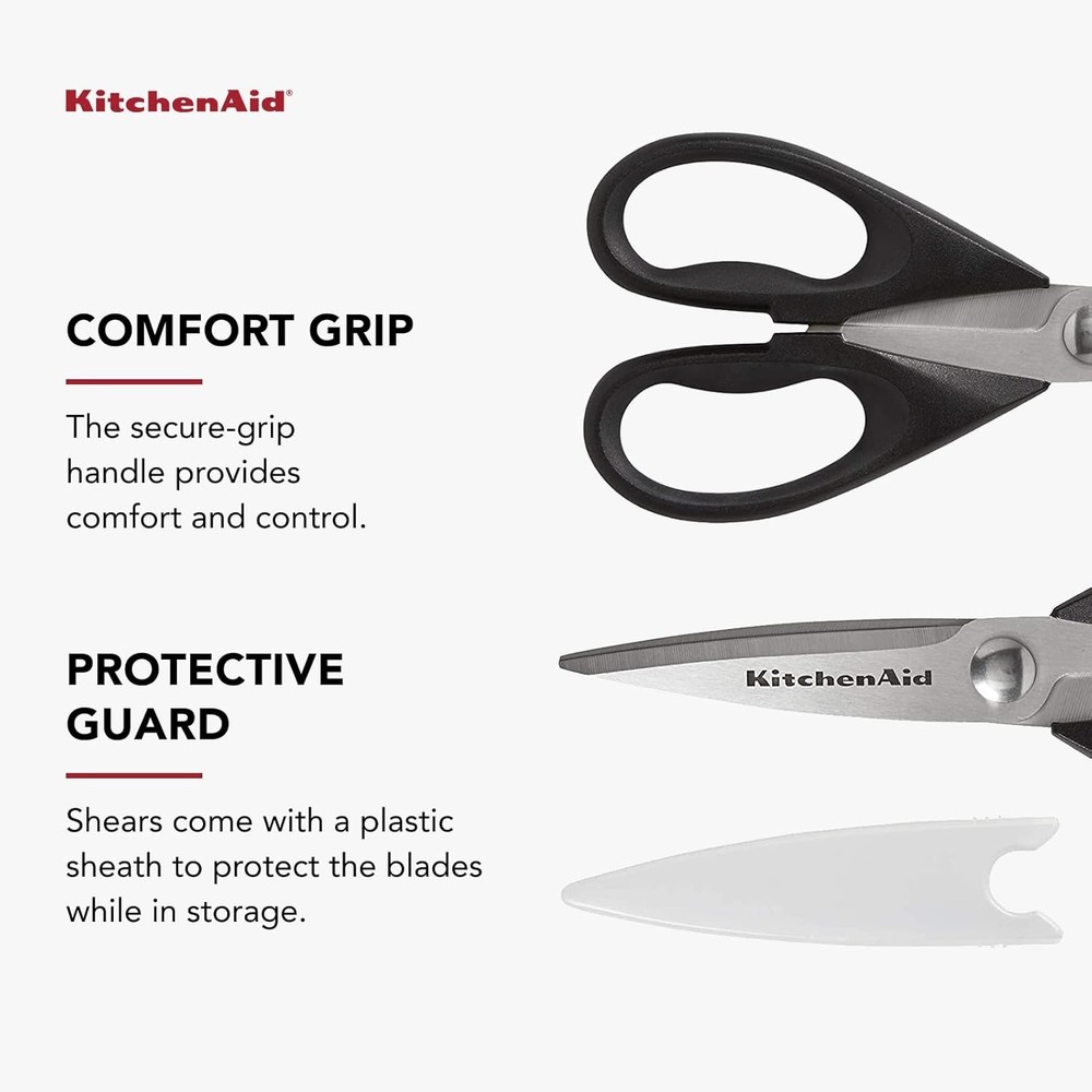 KitchenAid All Purpose Kitchen Shears with Protective Sheath Durable Stainless S
