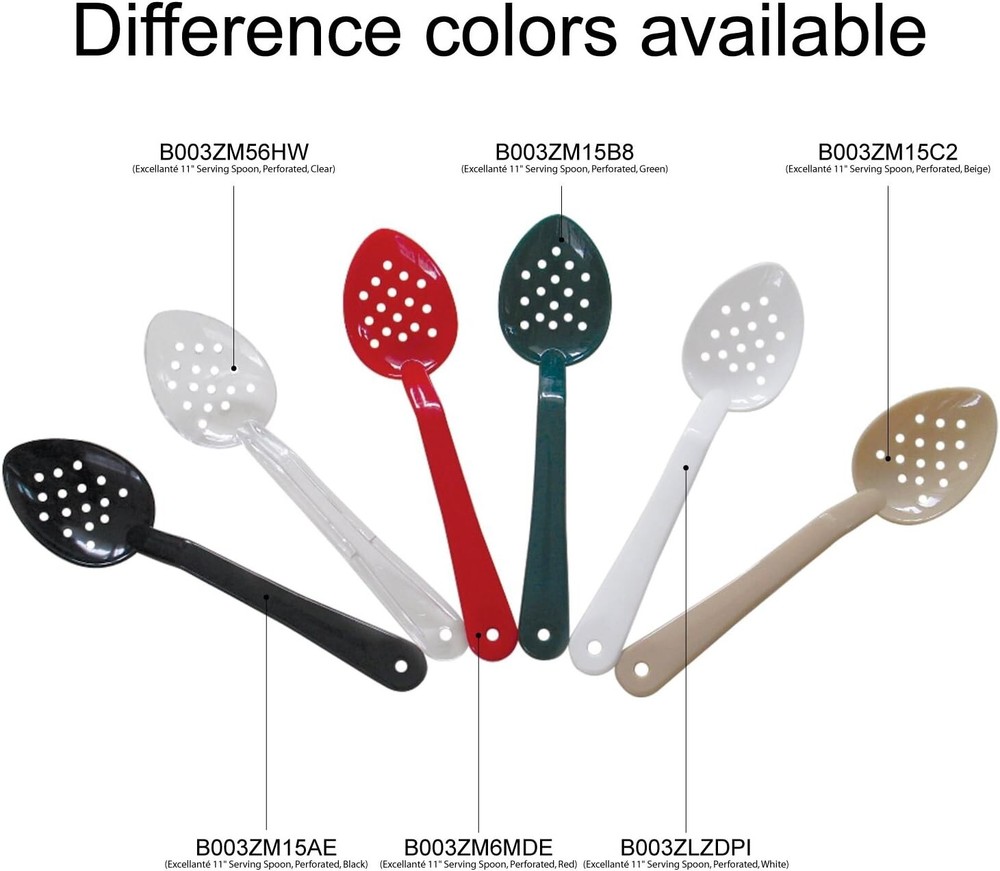 Excellanté 11-Inch Serving Spoon, Perforated, Polycarbonate, Red