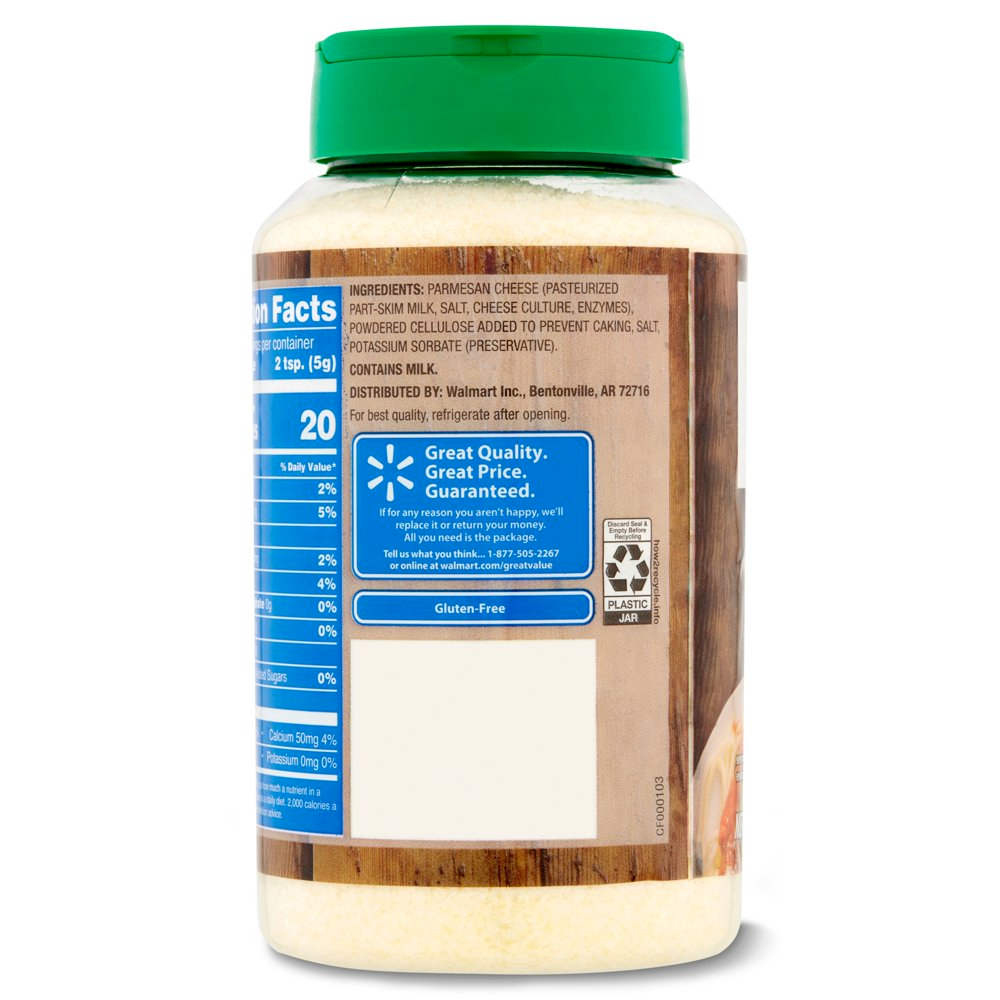 Great Value Grated Parmesan Cheese, 16 oz