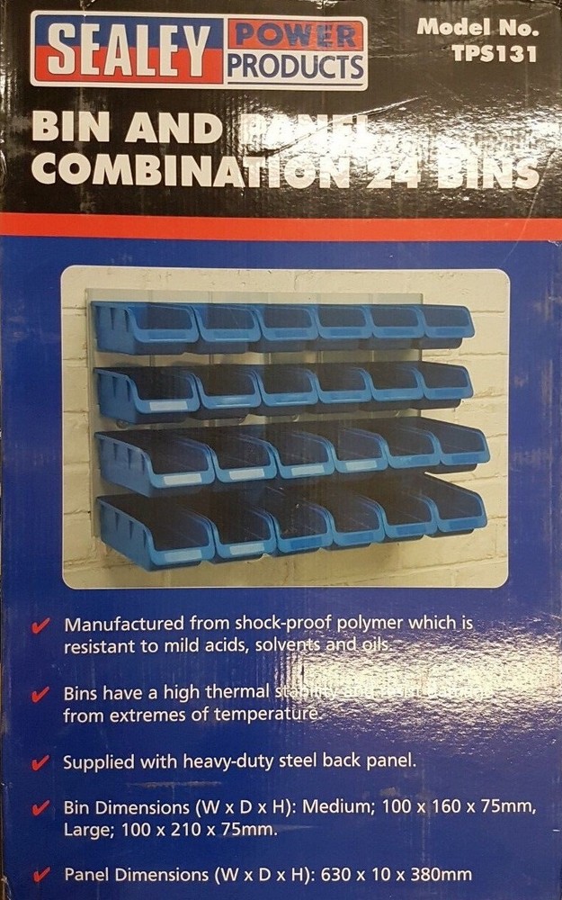 Sealey Small Parts Rack Workshop Container Storage Rack 24 Bins