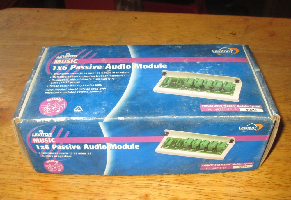 Leviton Structured Media 6-Zone Speaker Distribution Control Module 48211-6A