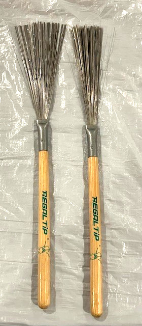 Regal Tip Drum Stick Wire Brushes Wood Handle