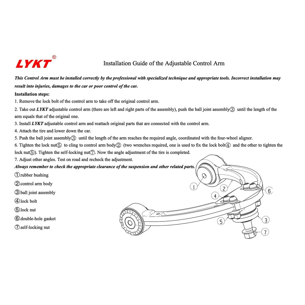 LYKT 2pcs Adjustable Control Arms Alignment Front Camber Kit for Benz ML、GL、R