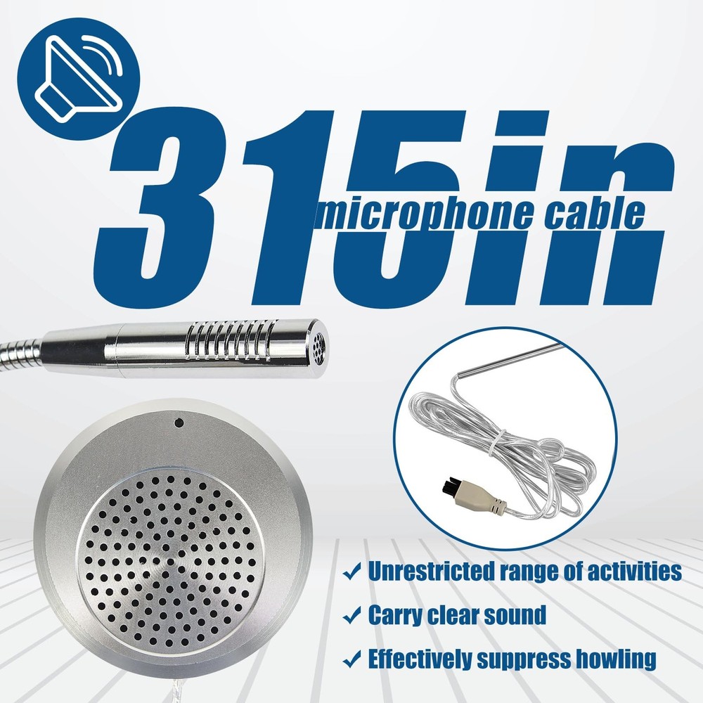 Retekess TW102 Window Microphone Speakers, Window Intercom System, 8M Cable ...