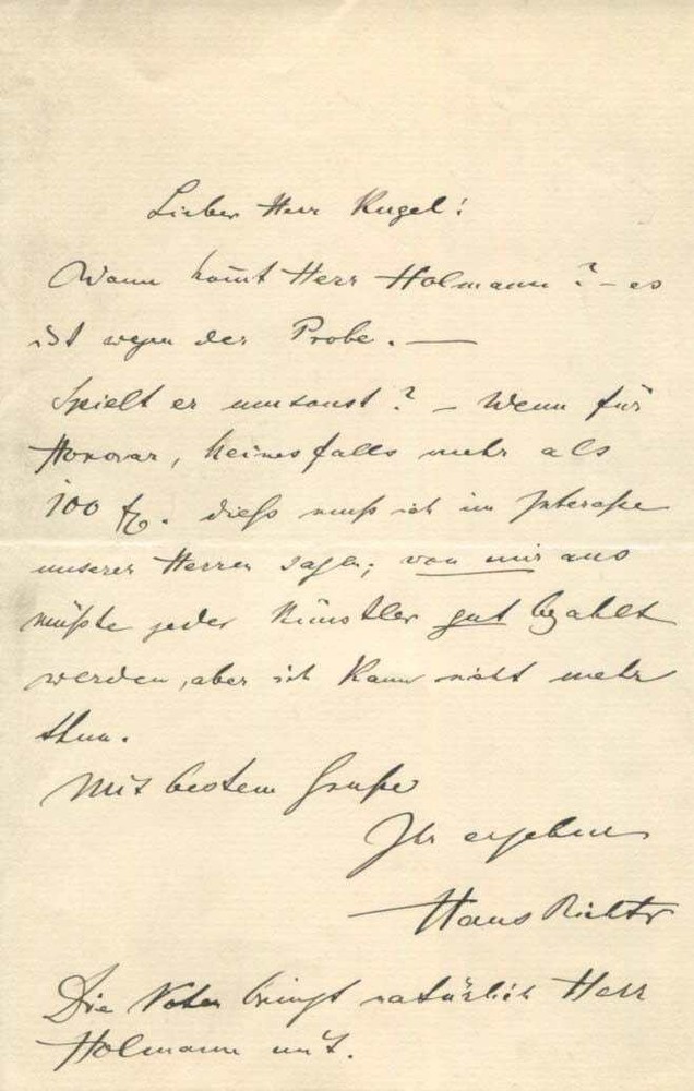 Hans Richter Autograph