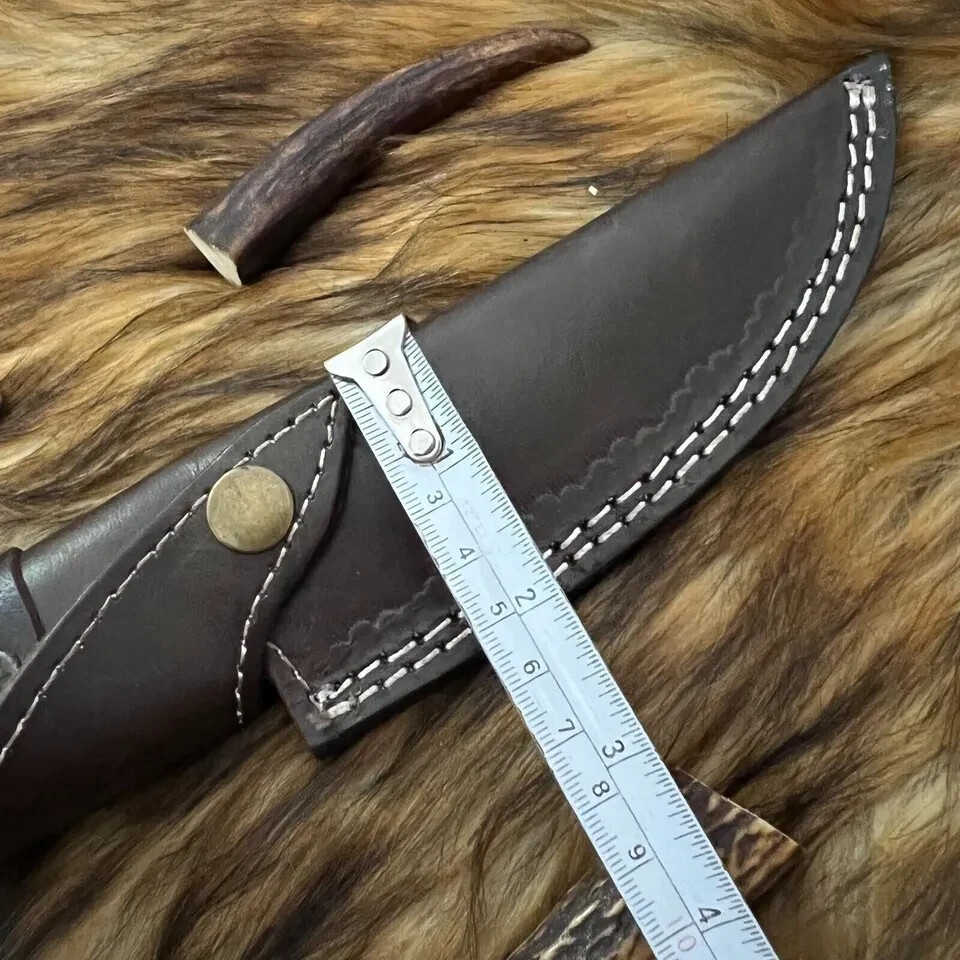 GENUINE LEATHER ENGRAVED CUSTOM HANDMADE SHEATH FOR FIXED BLADE KNIFE / HOLSTER