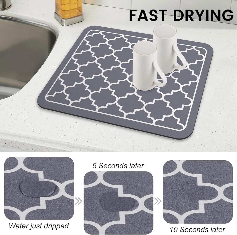 WISELIFE Dish Drying Mat Super Absorbent Drying Mat Large Dish Drying Mats for K