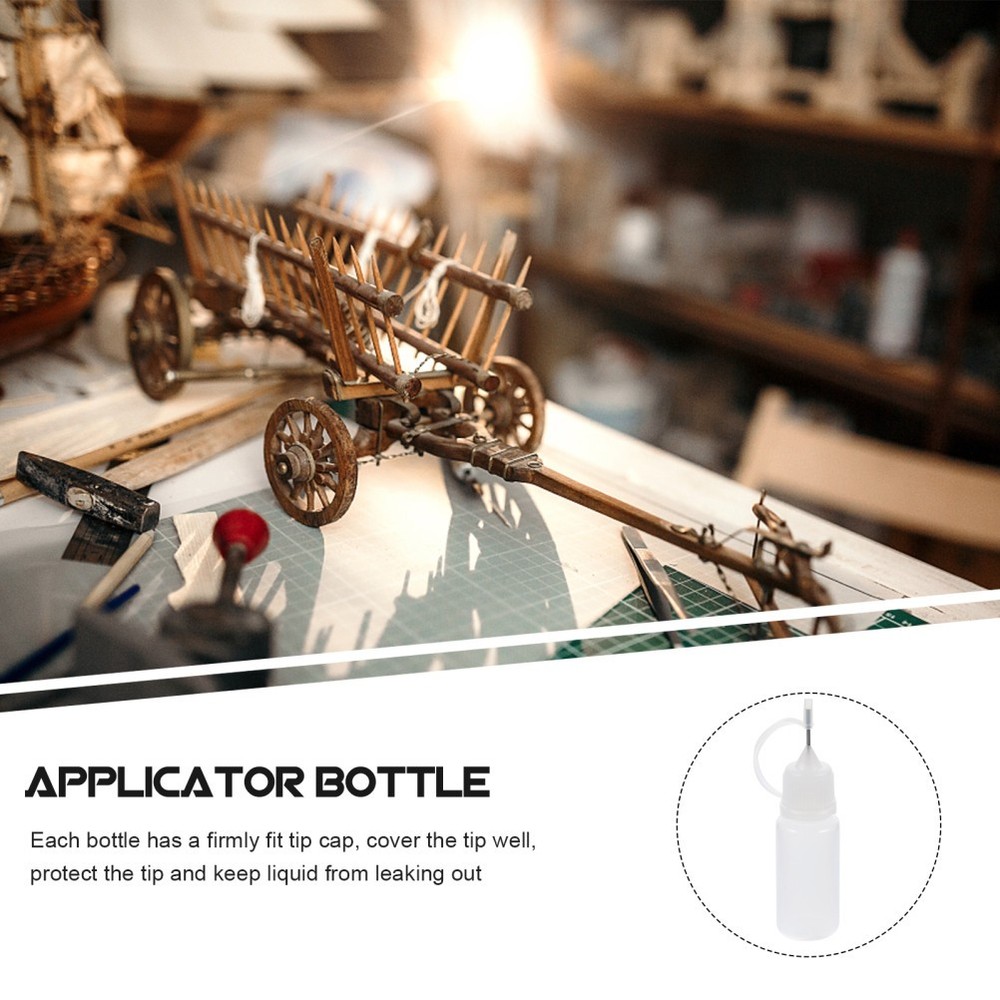 10 Pcs Squeeze Pointed Bottles Applicator with Tips Precision Nozzle Crafts