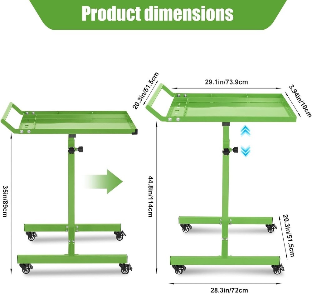 35-45 Inch Adjustable Height Worktable 220 Lbs Capacity Heavy-Duty Work Table