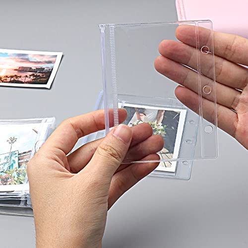 12Pack Binder Pockets Clear Zipper Binder Pouches Bag Mini Size Clear Type