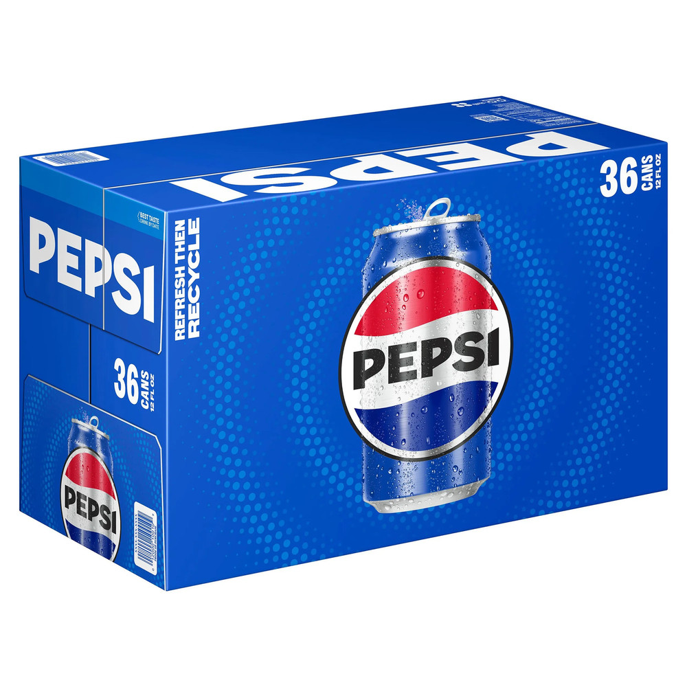 Pepsi Cola Soda, 12 fl oz, 36-Pack Cans