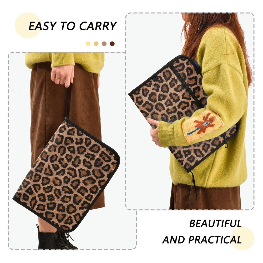 Black Leopard 13 Pocket Expanding File Folder with Labels A4 Document Folder ...