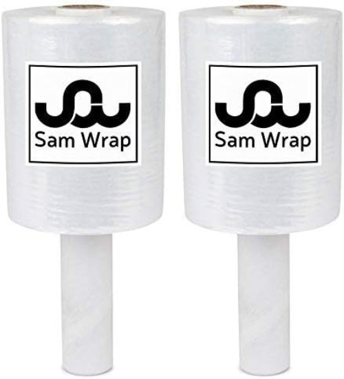 80-Gauge Extra Thick Stretch Wrap Roll with Handle - 2 Pack for Safe Transport