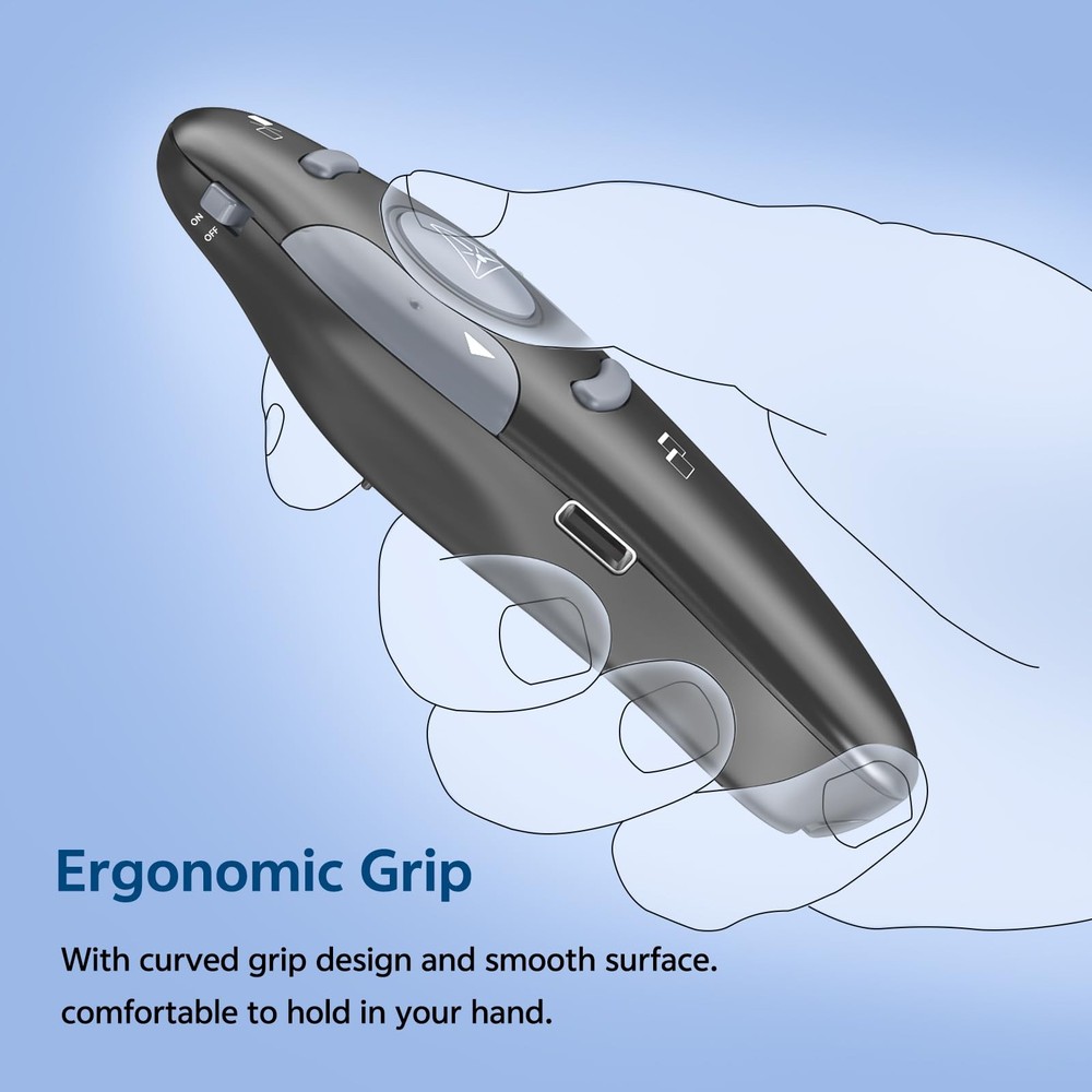 USB C Rechargeable Wireless Presenter Remote Powerpoint Clicker Storage Case