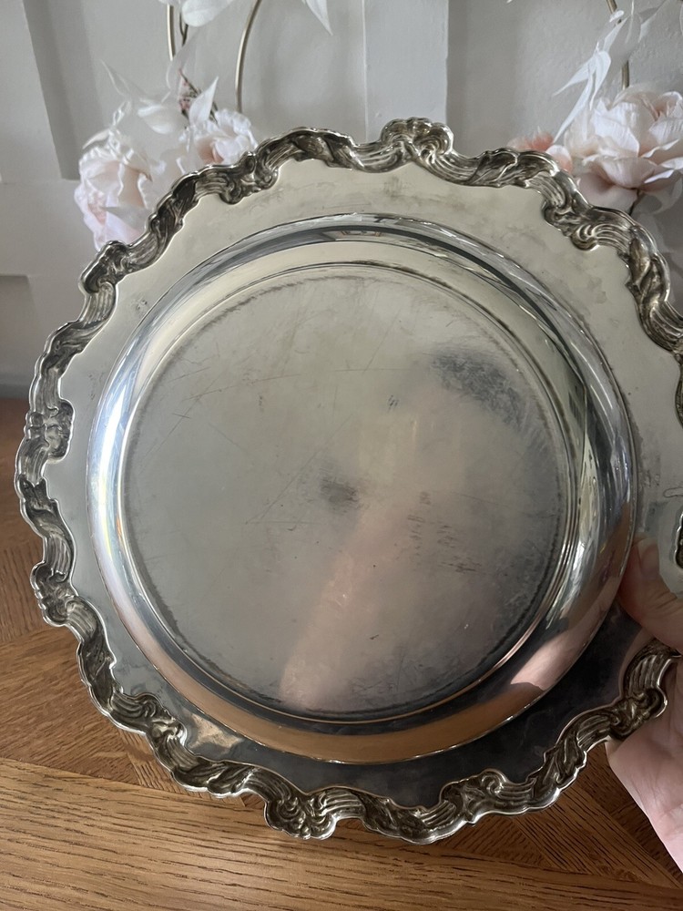 Large Ornate Silverplate Serving Bowl