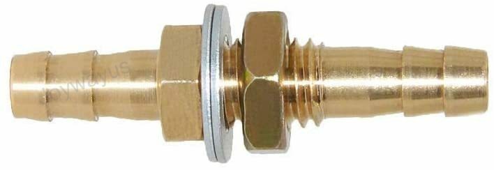 3/8''ID Hose Barb Thru-Bulk Head Fuel Hex Union Fitting Intersection/Split Brass