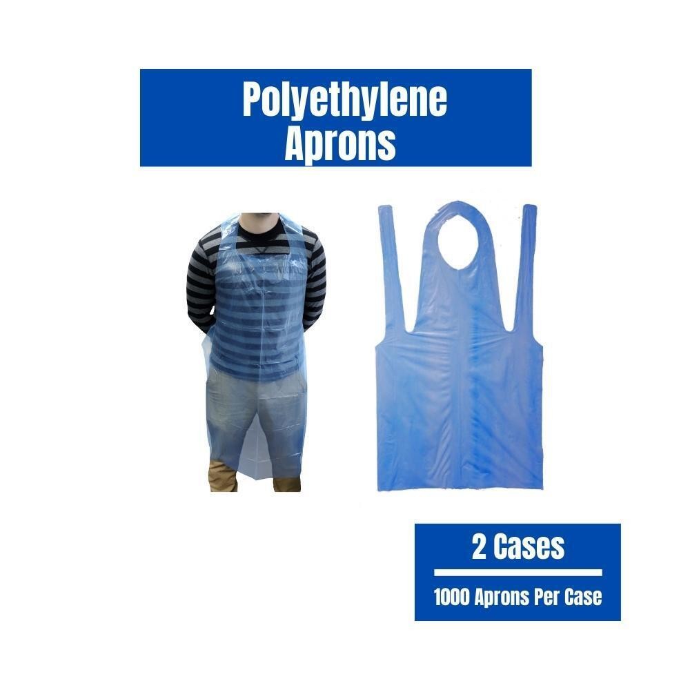 Blue Polyethylene Apron Size 28" x 46" 2000 Pieces