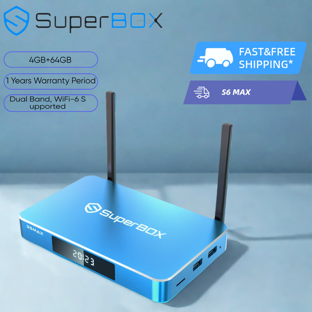 NEW 2025 Model Blue SuperBox S6 Max Keyboard remote BlueTooth-box free apps