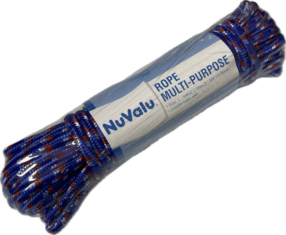 49 Ft Rope 3/8'' Solid Nylon Rope for Multi-Purpose, Comfortable use, Blue