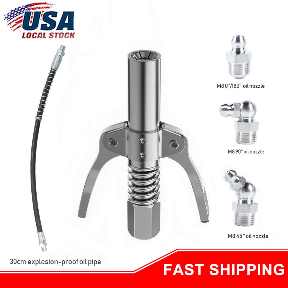 2PACK High-Pressure Quick Release Grease Gun Coupler Lock Oil Injection Nozzles