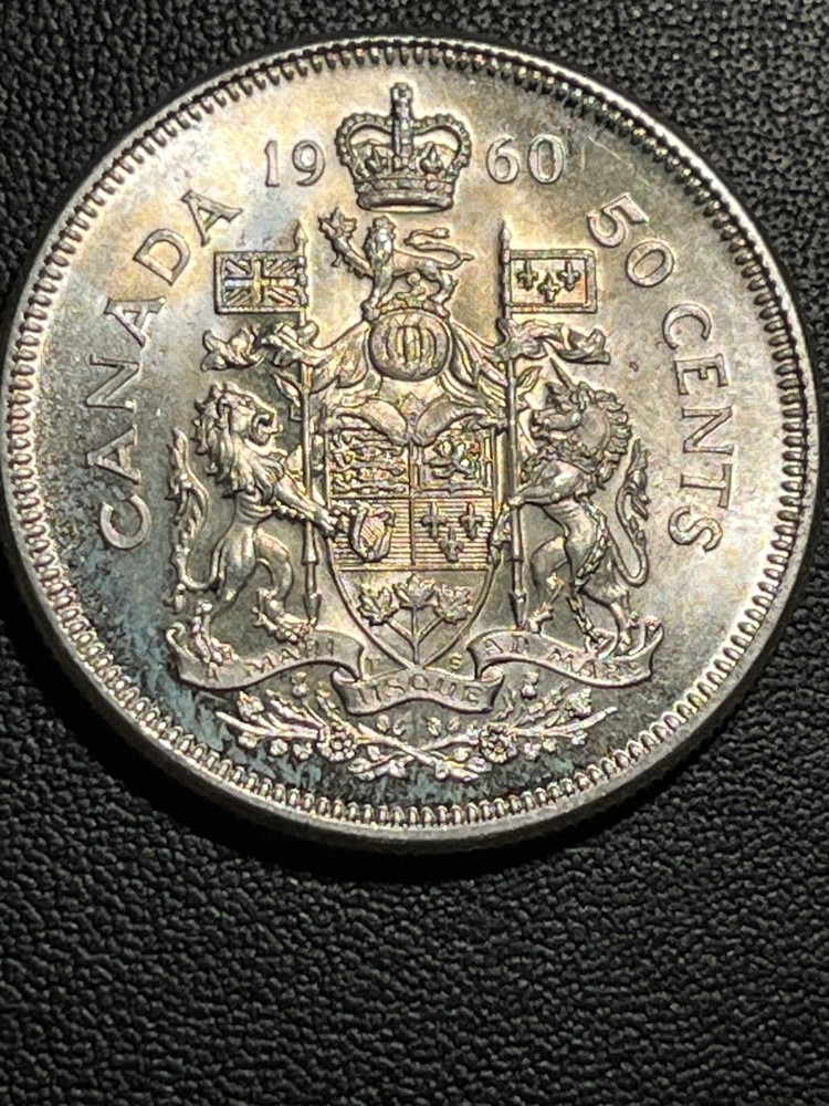 1960 Canada Half Dollar Silver Coin Nice BU+