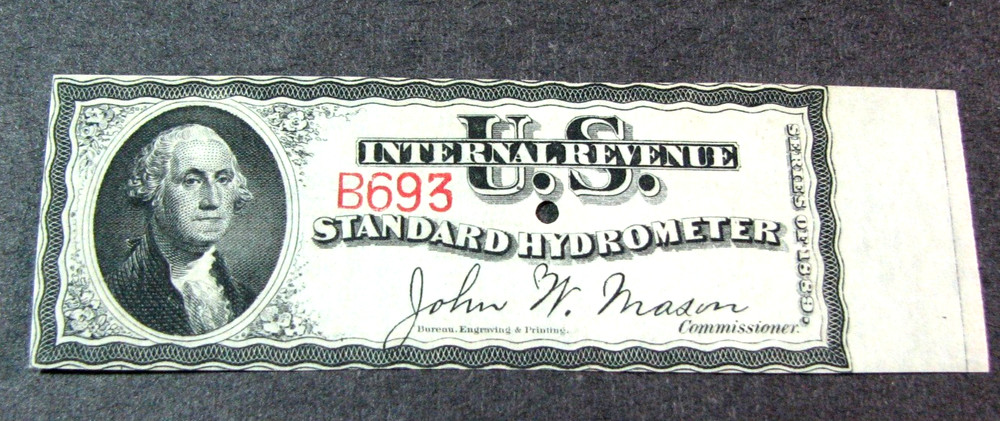 US Stamp Standard Hydrometer Series 1889 Prefix B (see note) H357