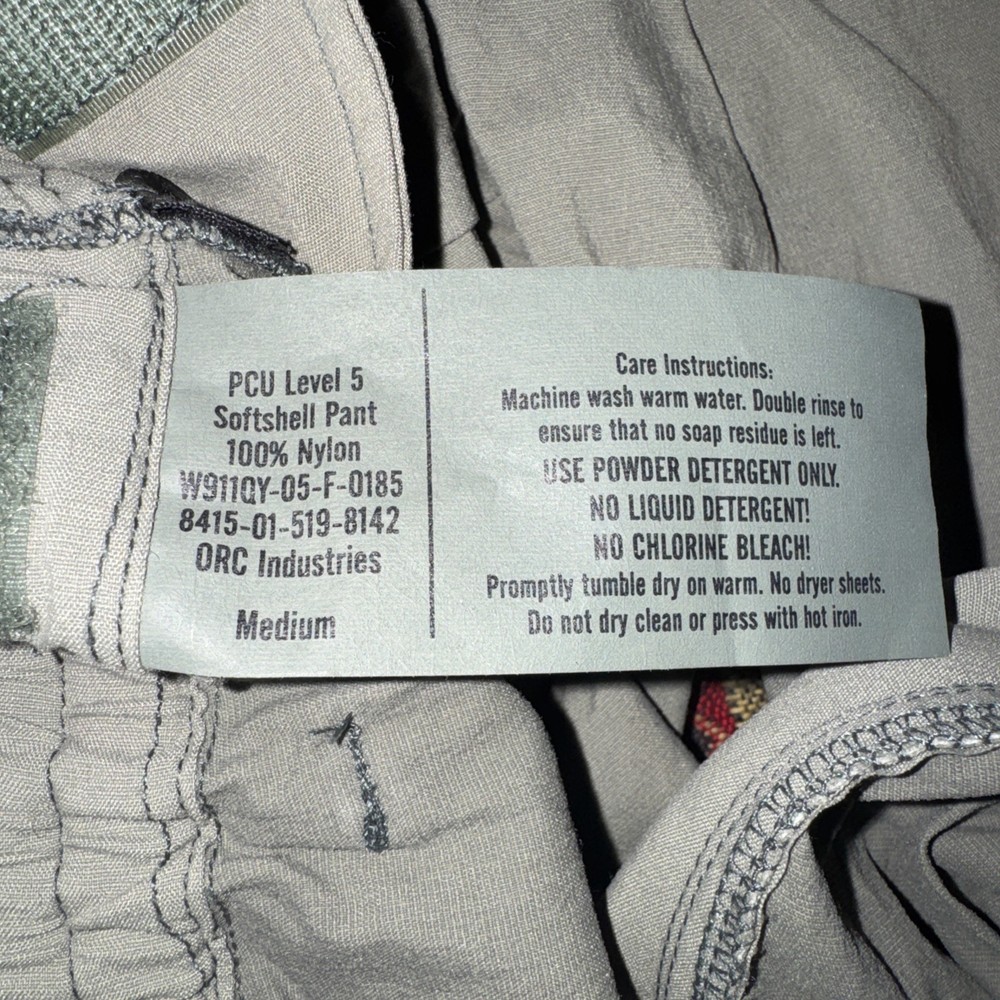 ORC Industries Special Forces PCU Level 5 Softshell Pants Medium NWT