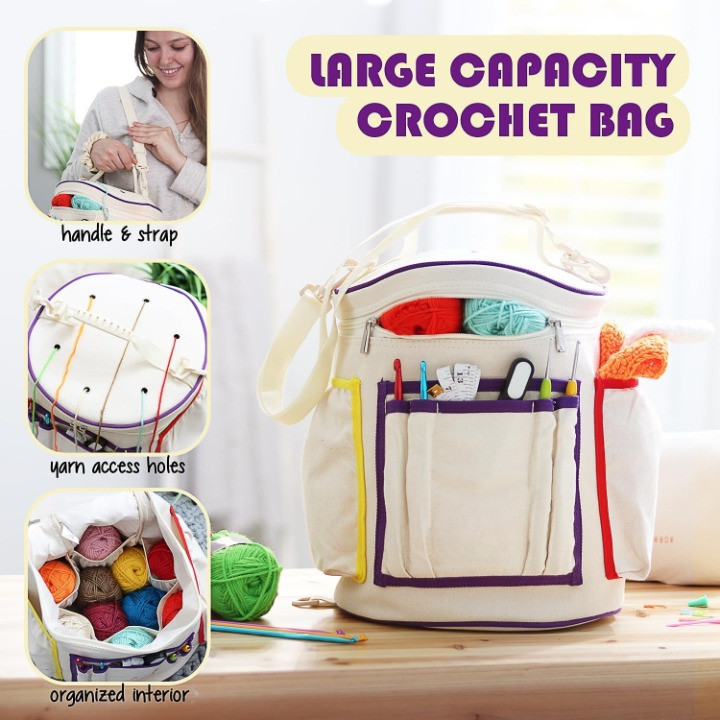 Crochet Kit for Beginners with Yarn Hooks Bag Accessories Video Tutorial
