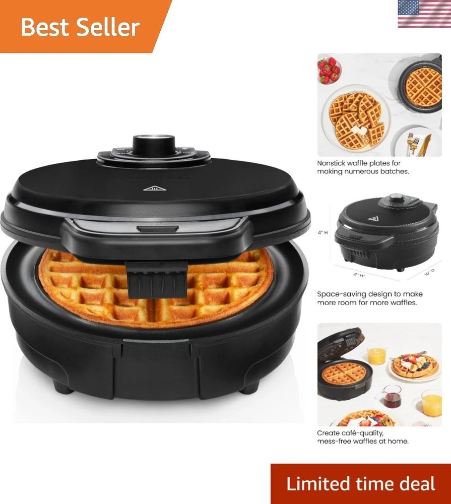 Mess-Free Belgian Waffle Maker: Nonstick Plates & Programmable Settings Included
