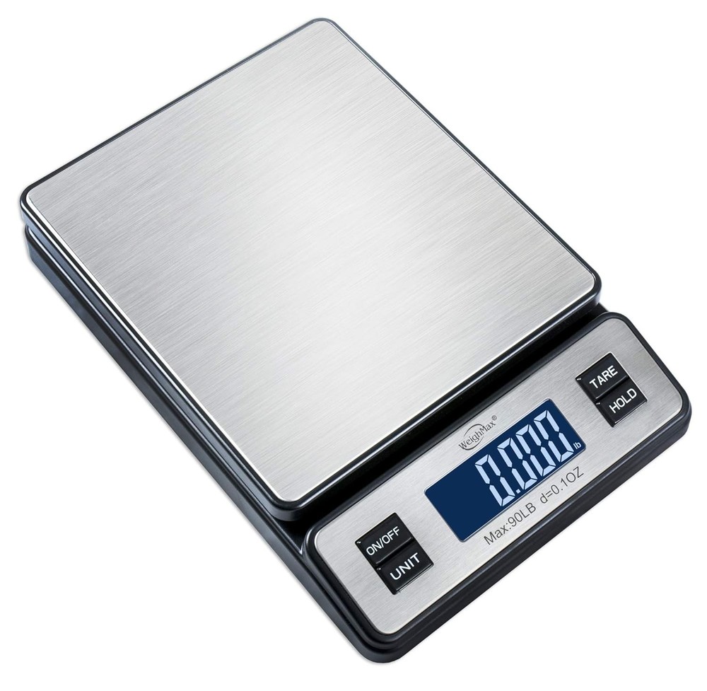 High Precision Stainless Steel Postal Scale - 90 LB Capacity with Tare Function