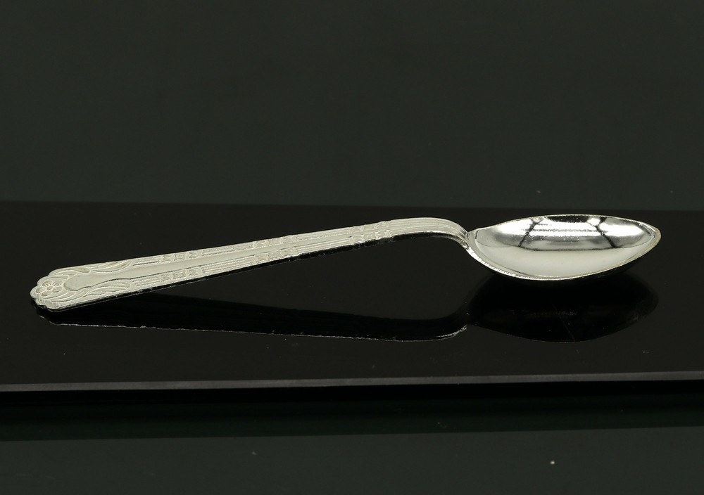 fabulous sterling silver handmade solid silver 5" spoon kitchen utensils, vessel