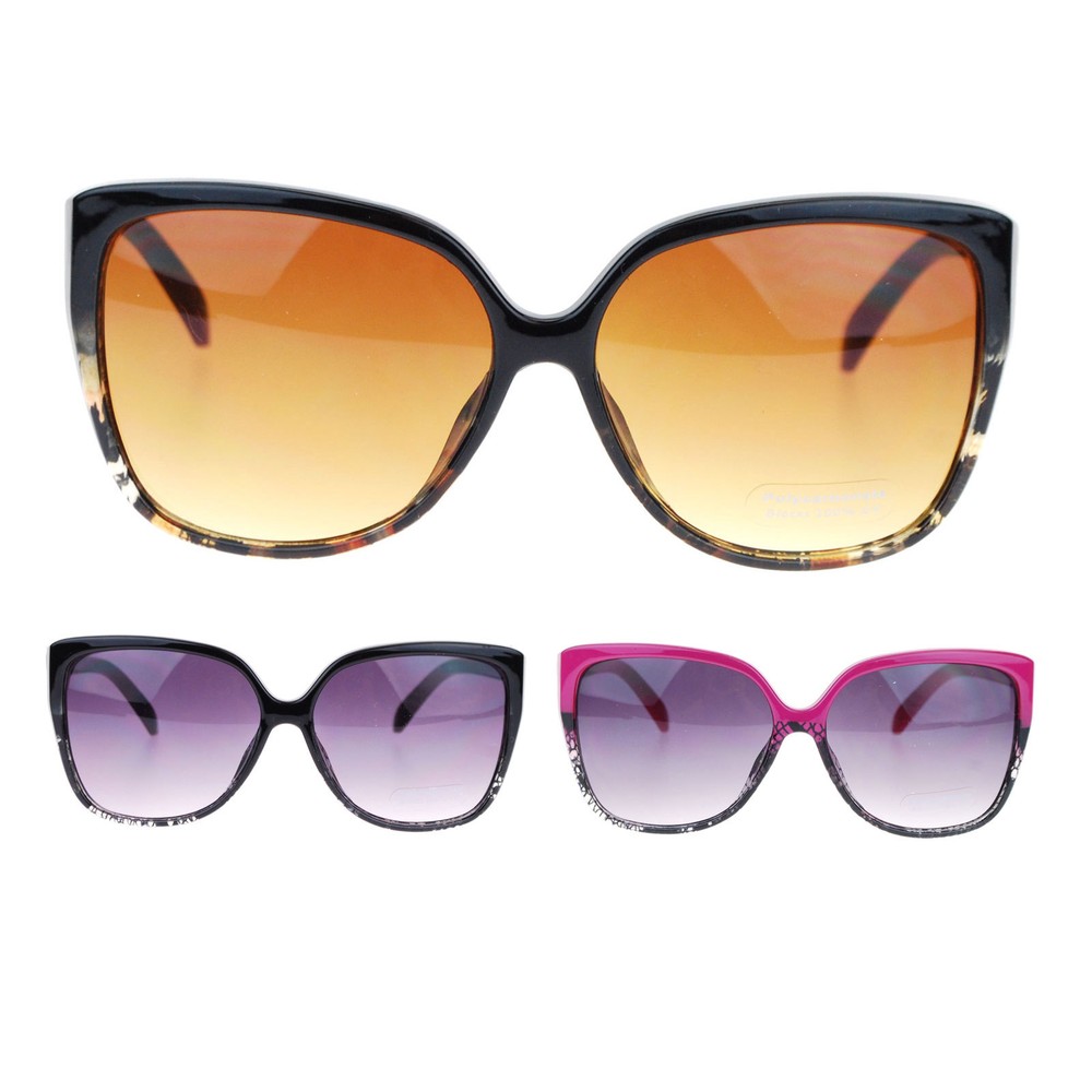Womens Oversized Rectangular Squared Cat Eye Designer Fashion Diva Sunglasses