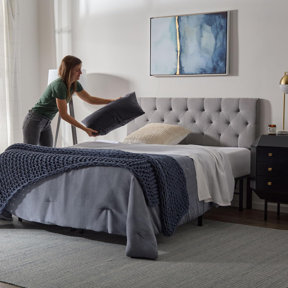 Diamond Tufted Mid-Rise Upholstered Headboard - Adjustable Height - Twin XL