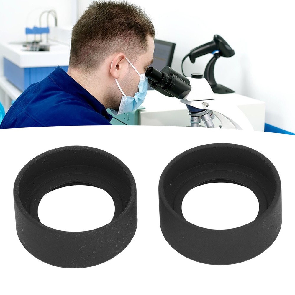 2-2 Pcs Microscope Eyepiece Eye Cup 41mm Diameter Flat Angle Rubber Eyepiece