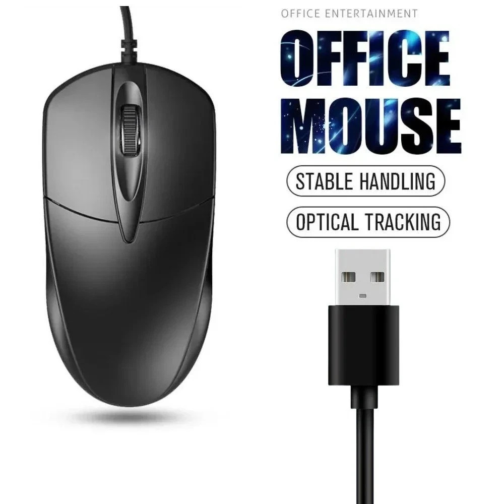 USB 2.0 Optical Wired Scroll Wheel Mouse PC Laptop Notebook Desktop Black Mice*