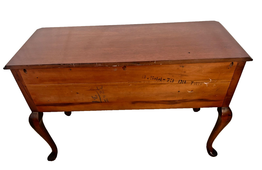 Vintage Desk Vanity, Chippendale Style, Three Dovetail Drawers, Solid Cherry