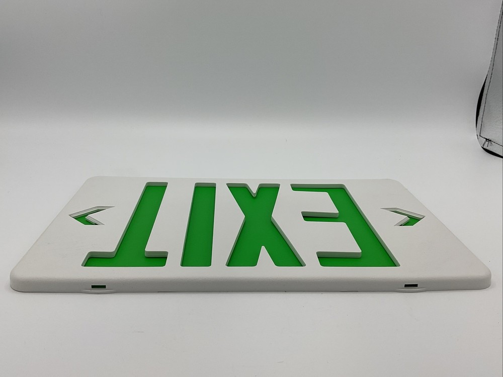 Lithonia Lighting Green Exit Sign Replacement Face 12”x8” Missing The Chevrons